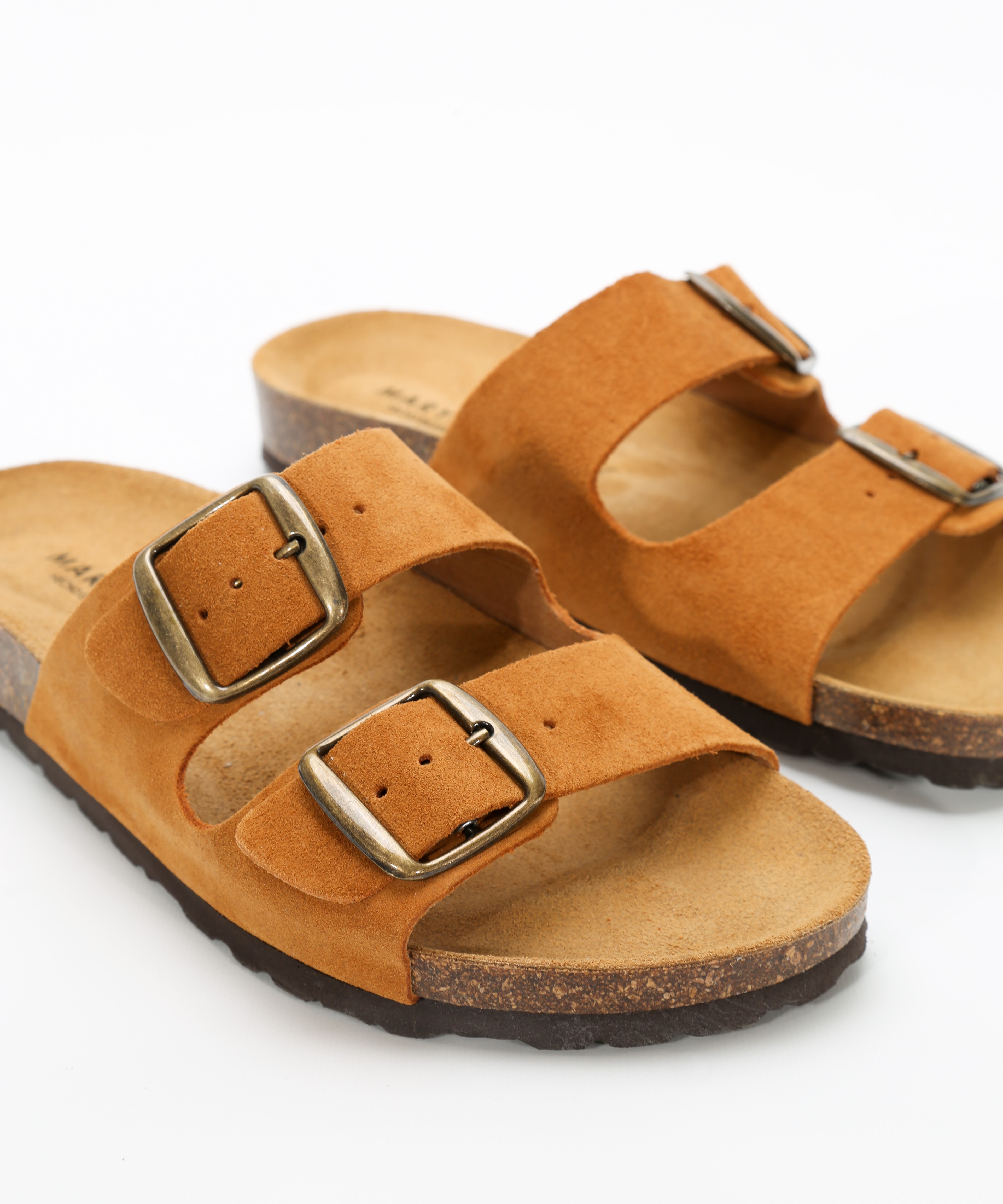 Sandalias de piel planas con hebillas  image number null